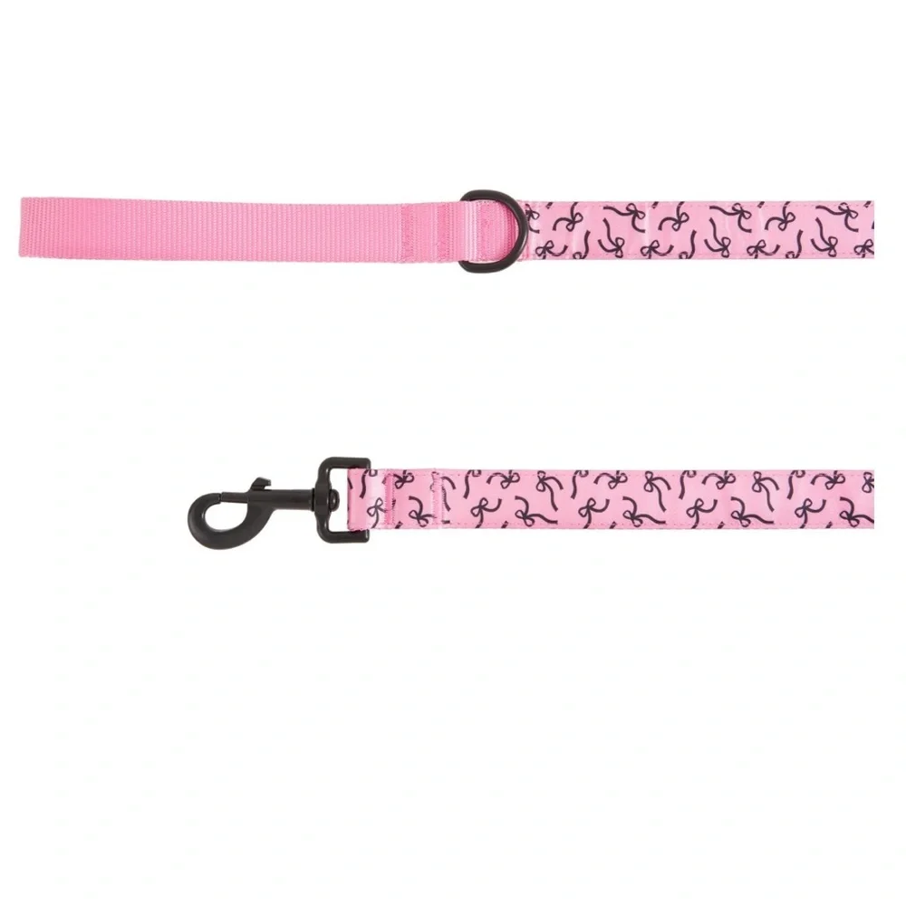 Top Paw® Pink Bows Dog Leash: 4-ft long, 1-in wide